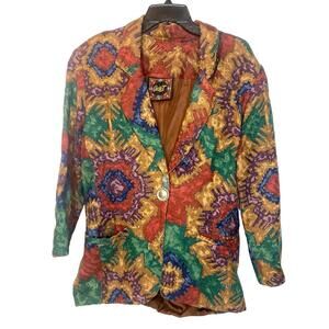 Rough Rider by Circle T Southwest Aztec Coat Jacket Colorful Made In USA Size M